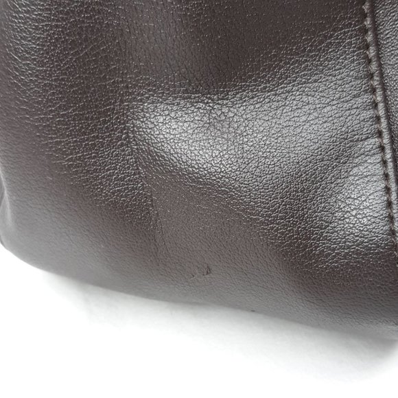Leather Co Liz Claiborne Grandmacore Shoulder Bag Purse Dark Brown Leather 80s - Picture 7 of 14